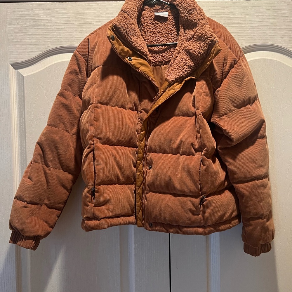 Columbia Corduroy Camel Brown Puffer Coat
